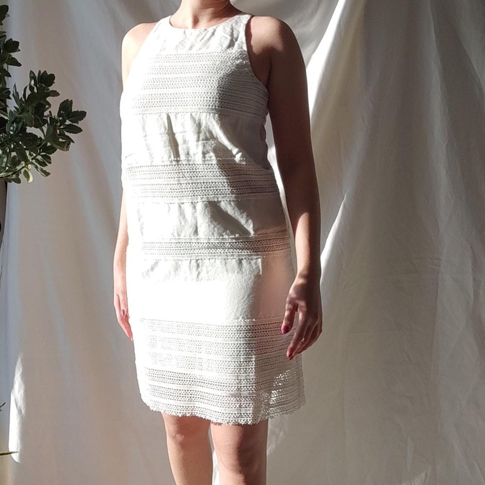 LOFT Linen Summer Dress in White